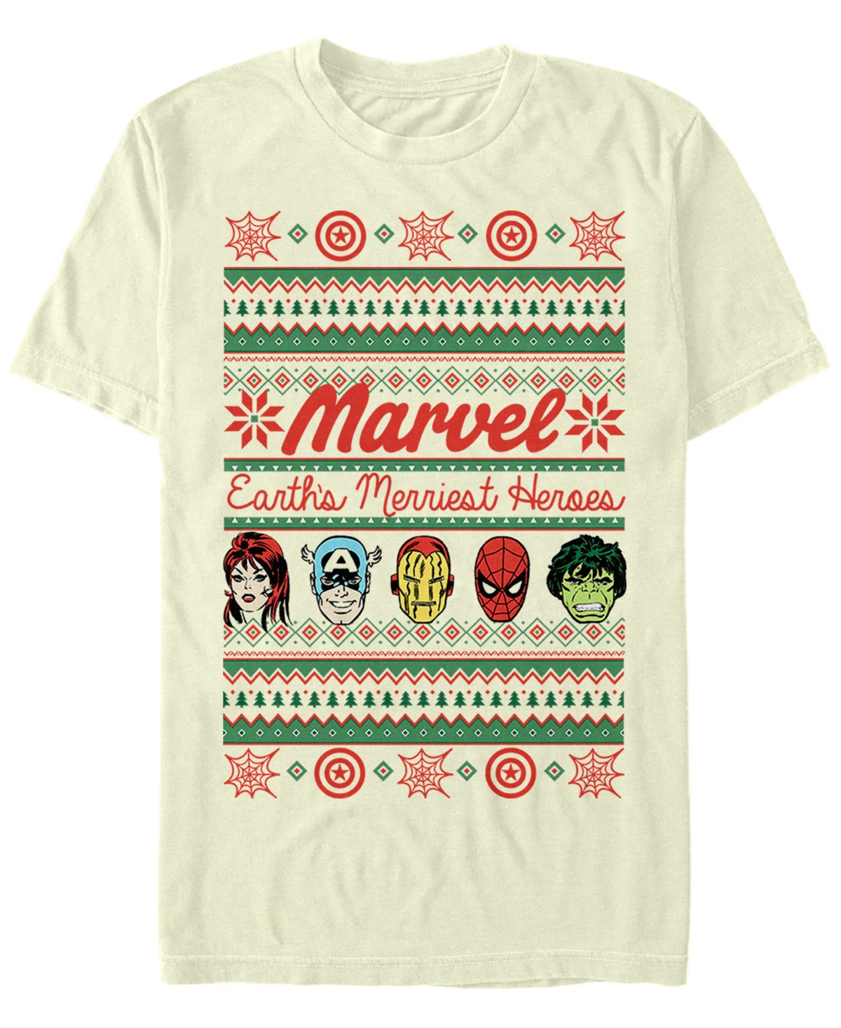 Fifth Sun Men's Marvel Merriest Heroes Short Sleeves T-shirt In Natural