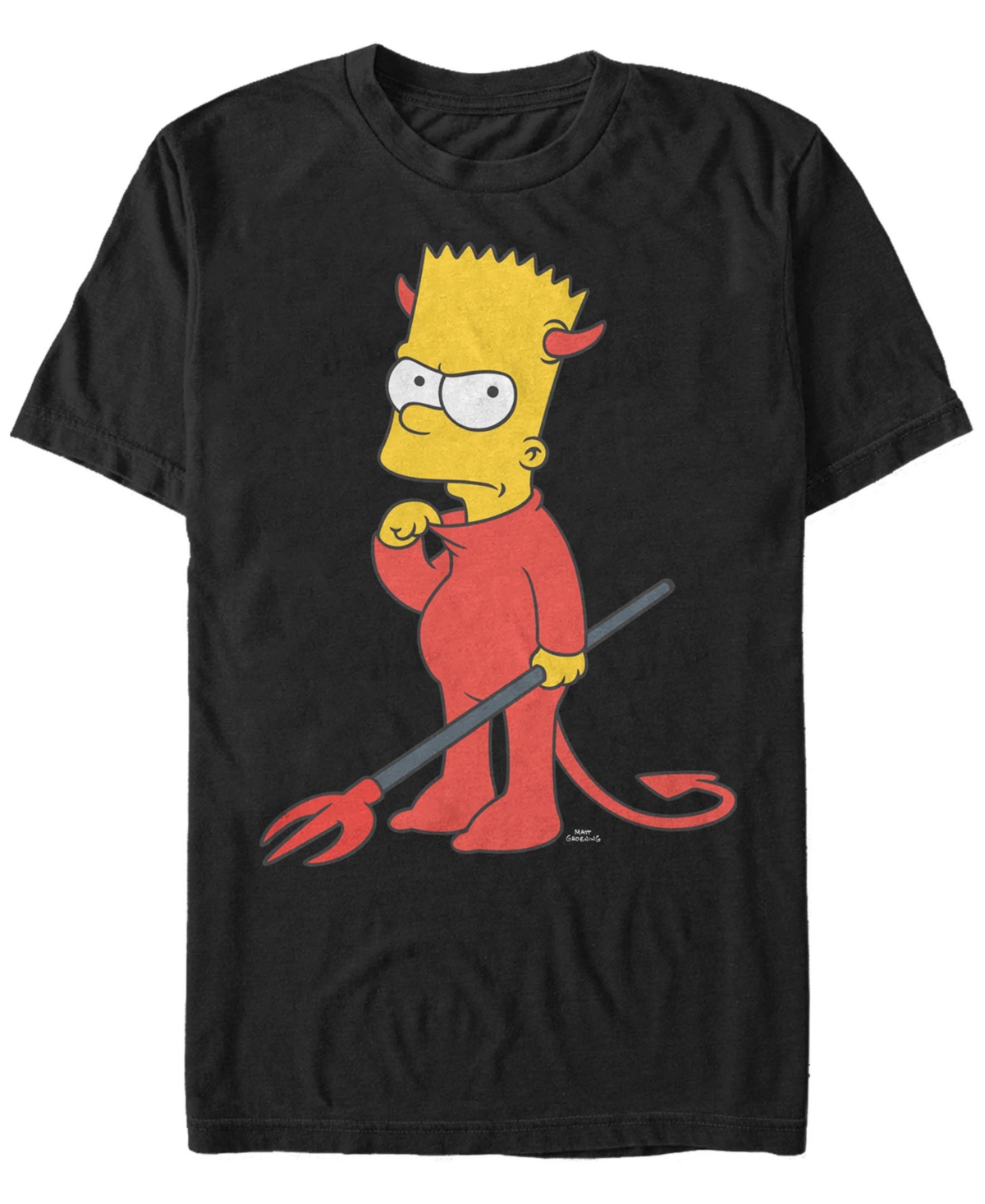 Fifth Sun Men's The Simpsons Devil Bart Short Sleeves T-shirt In Black