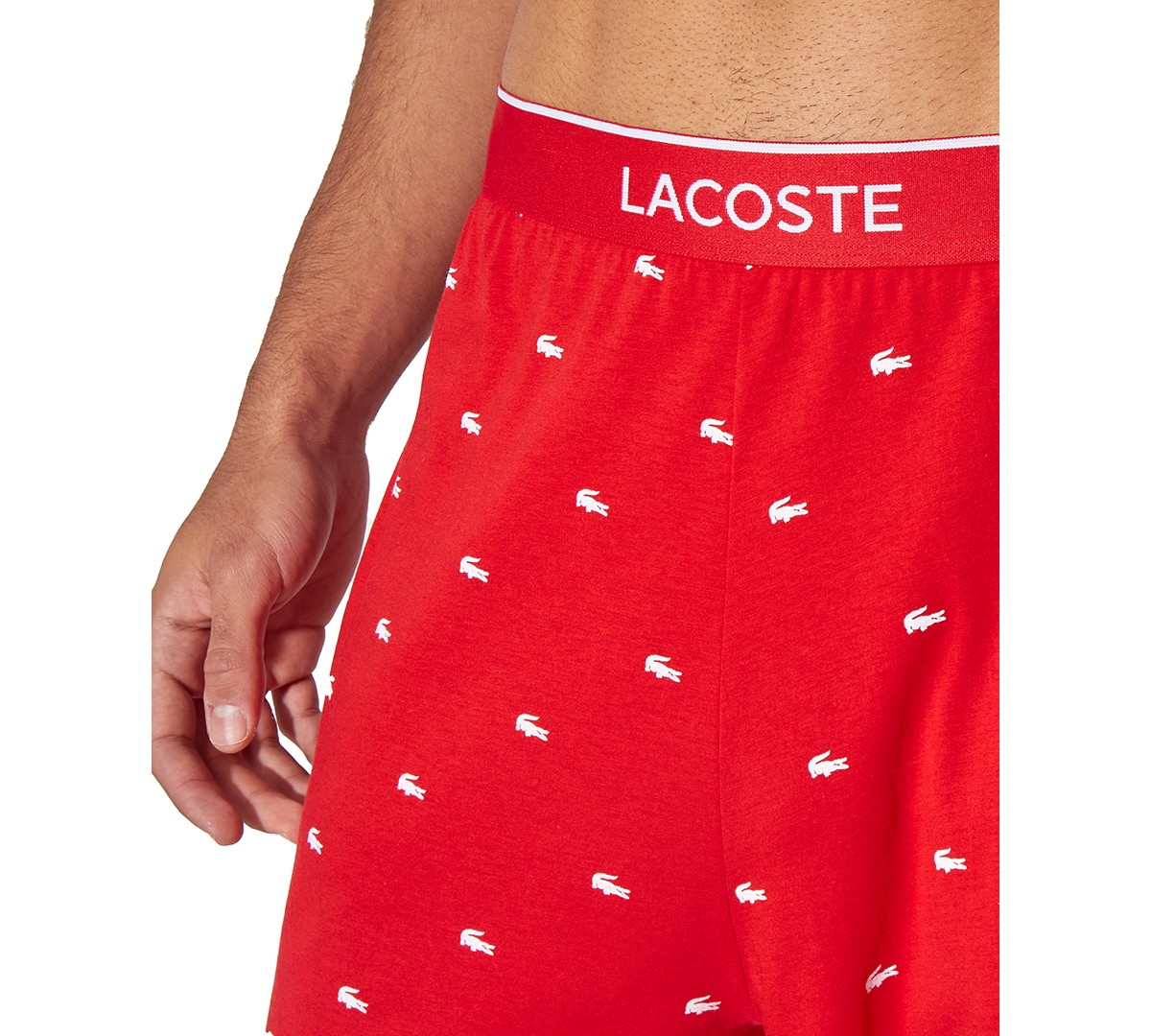 Lacoste Men's Printed Pajama Joggers -white