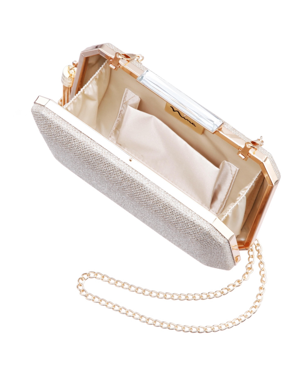 Nina Women's Geometric Minaudiere Bag with Tassle