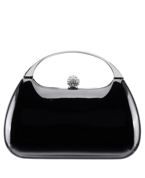 Женский клатч Nina Metallic Minaudiere bag with Metal Handle, цвет: Чёрный