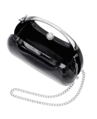 Women's Metallic Minaudiere bag with Metal Handle