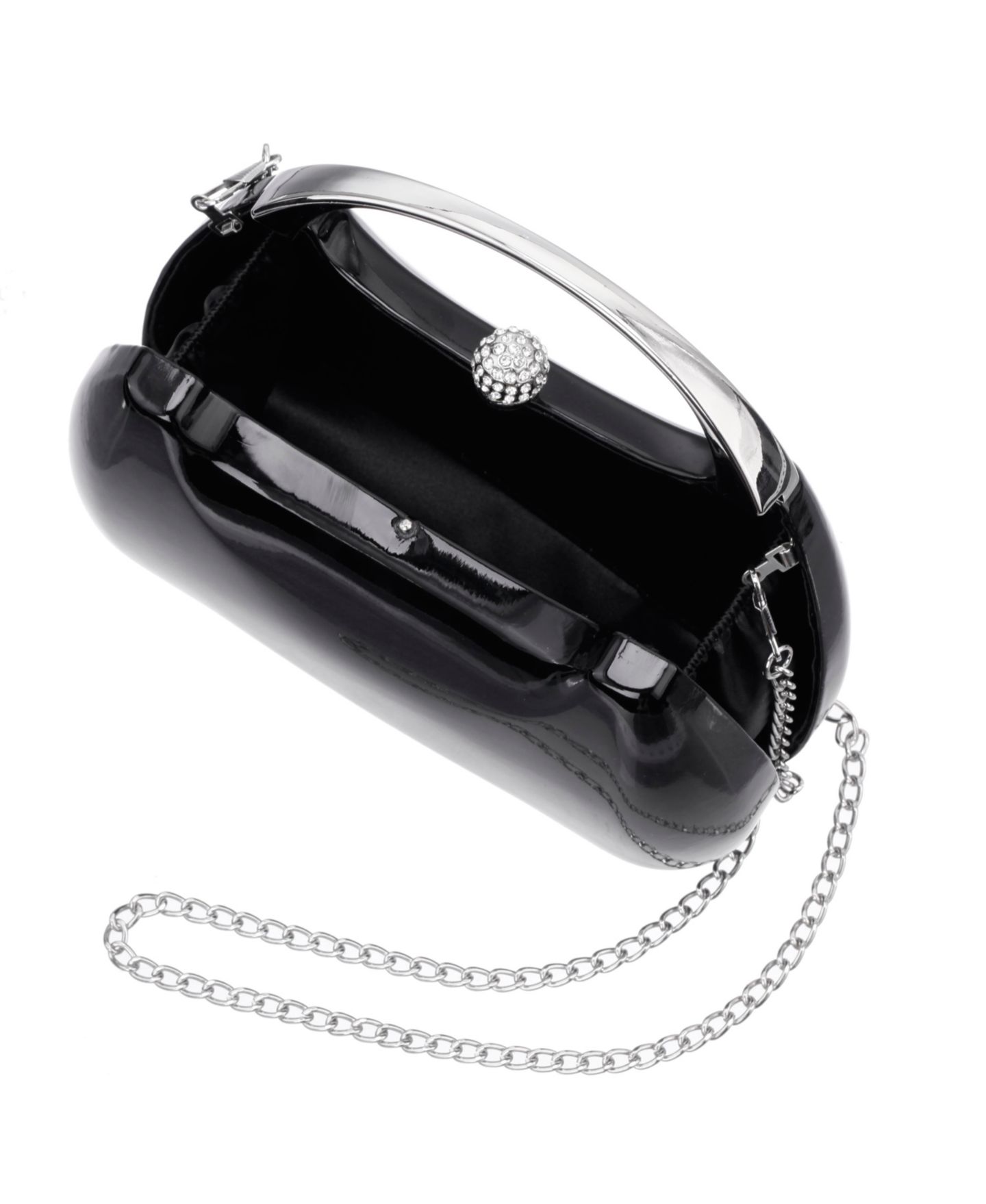 Женский клатч Nina Metallic Minaudiere bag with Metal Handle, цвет: Чёрный — фото 2