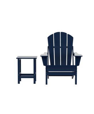 2-Piece Set Outdoor Folding Adirondack Chairs with Side Table