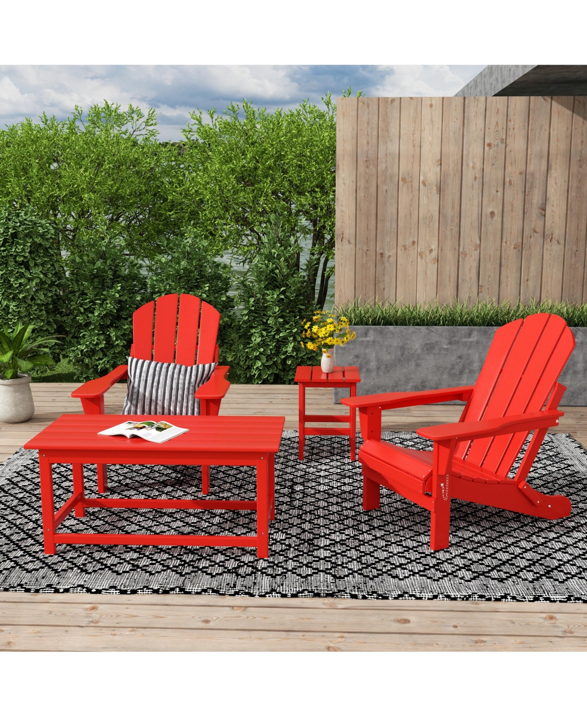 WestinTrends 4-Piece Outdoor Paio Adirondack Conversation Set