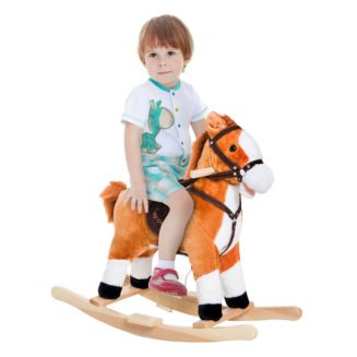 Qaba Kids Plush Toy, Toddler Rocking Horse with Realistic Sounds, - Macy's