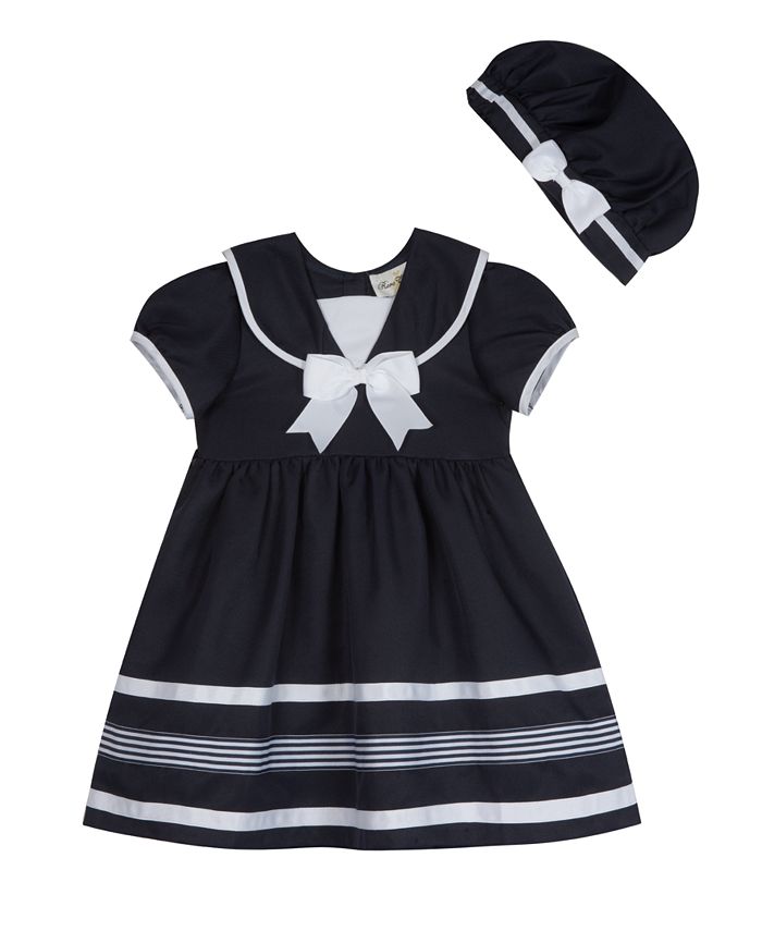 Rare Editions Baby Girls Nautical Dress and Hat, 2 Piece Set - Macy's