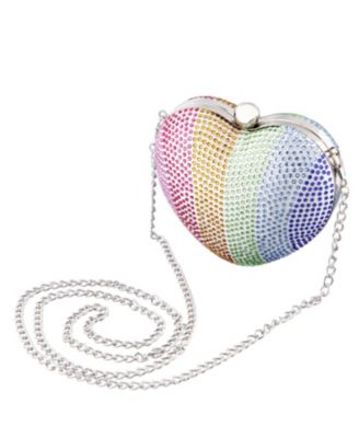 Women's Crystal Heart Minaudiere Bag
