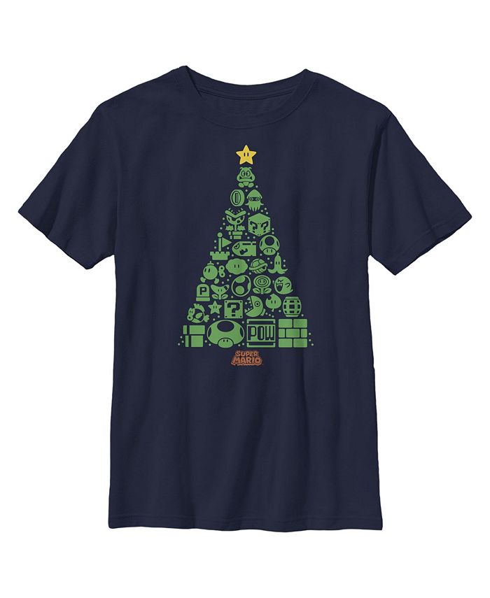 Nintendo Boy's Christmas Tree Mosaic Child T-Shirt - Macy's