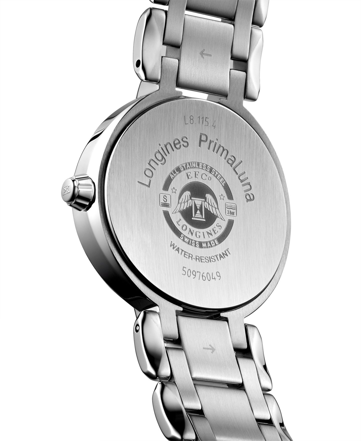 Женские часы Longines Swiss PrimaLuna Moon Phase Stainless Steel Bracelet Watch 31mm — фото 2