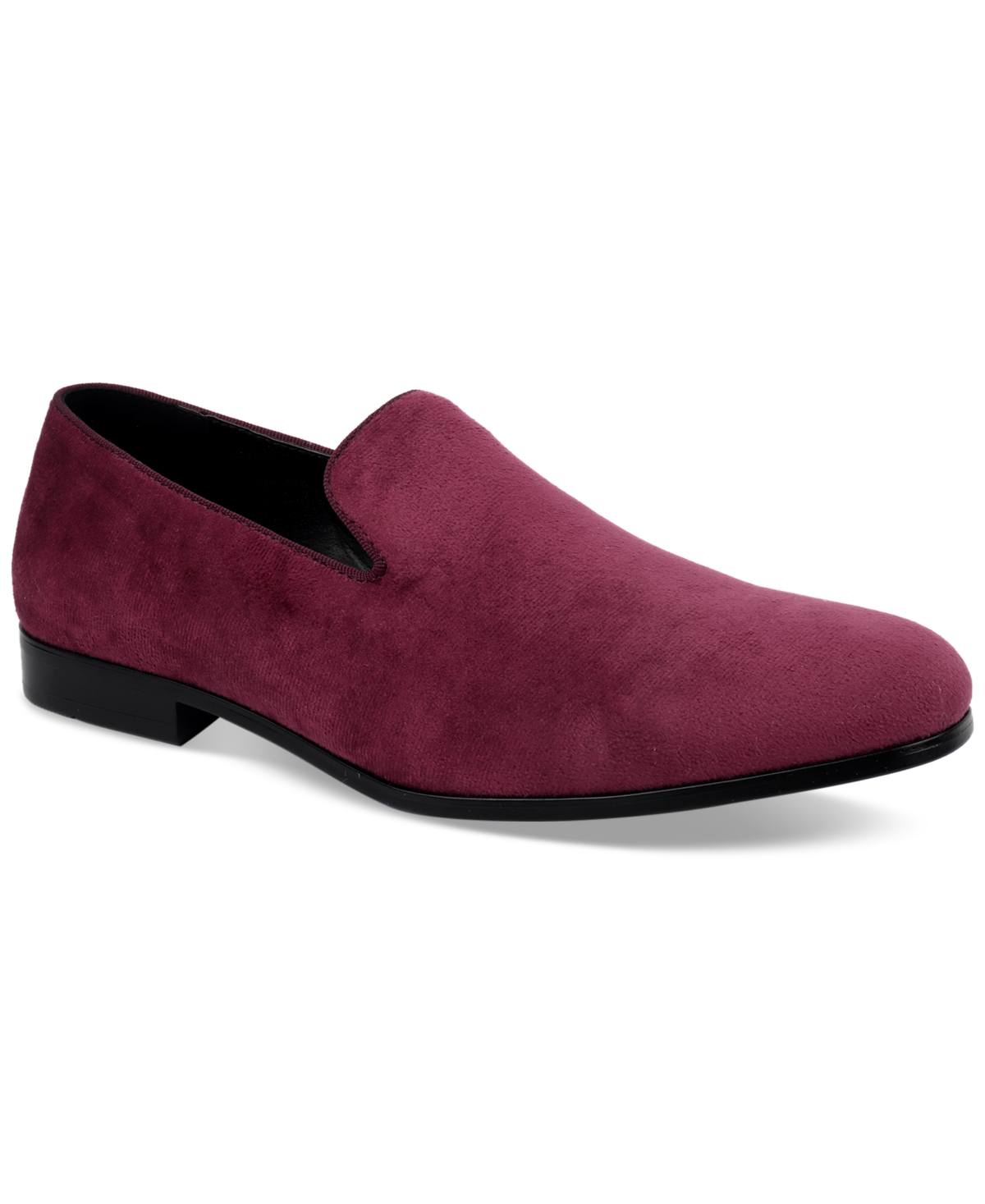 Alfani Men's Zion Smoking Slipper Loafers, Created For Macy's Men's Shoes In Burgundy