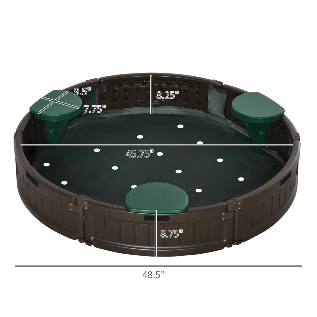 Outsunny Children's Sandpit Playset for Backyard, Can be Digbox for Dogs