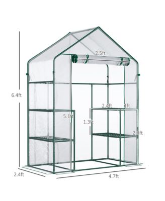 56" x 29" x 77" Small Walk-in house w/3 Tier Shleves,