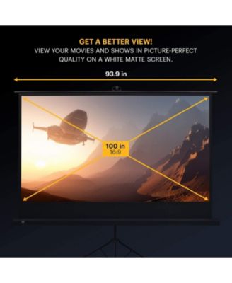 100" Portable Projector Screen with Stand & Lightweight Carry Bag