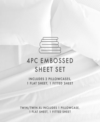 Expressed In Embossed Checkered 4-Pc. Sheet Set, Queen