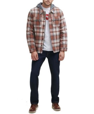 Men's Faux Sherpa Lined Flannel Shirt Jacket