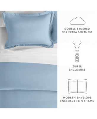 Double Brushed Solid Duvet Cover Set, Twin/Twin XL