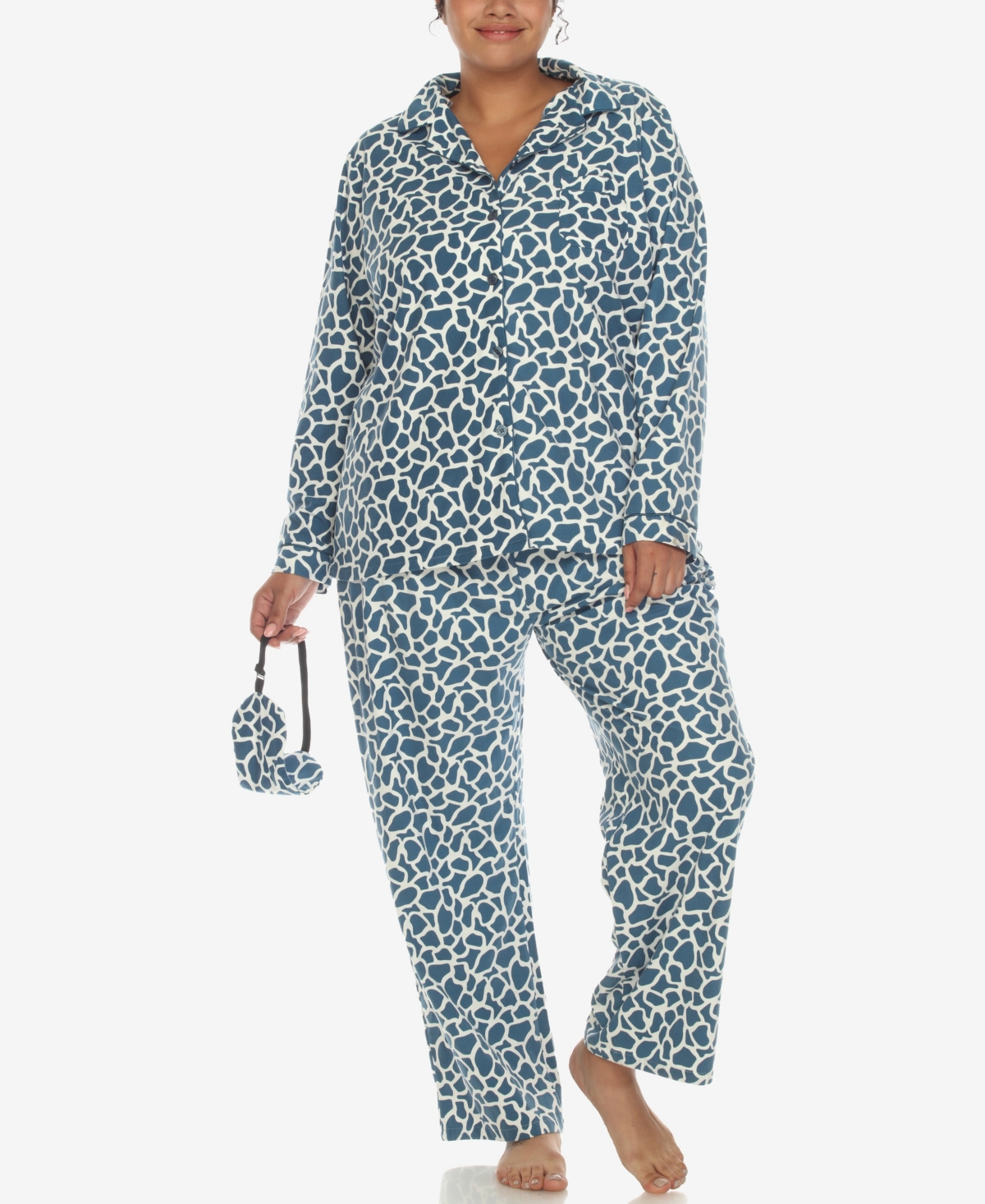 Plus Size Pajama Set, 3-Piece - Blue