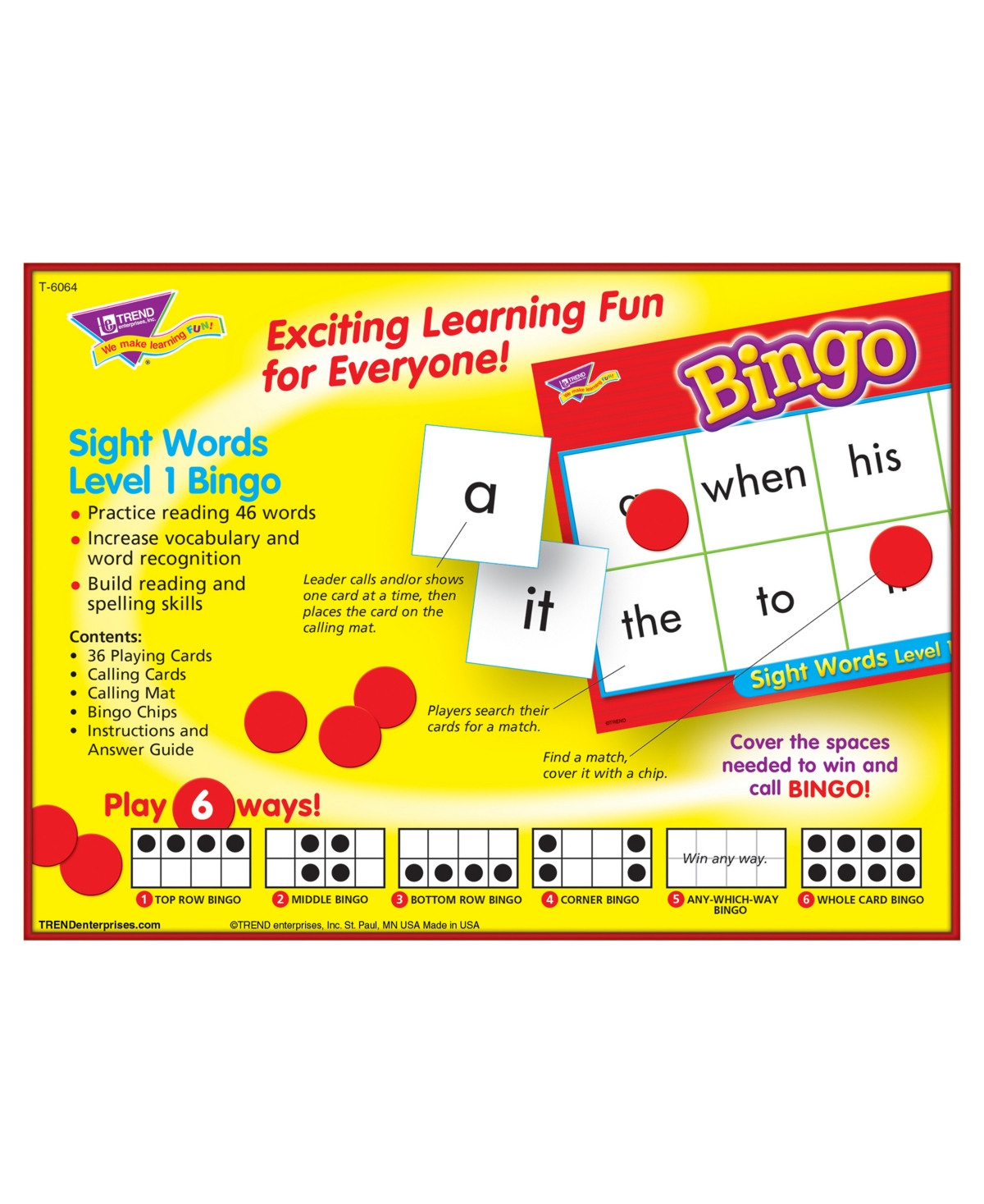 Shop Trend Enterprises Sight Words Bingo Language Building Skill Game In Multi