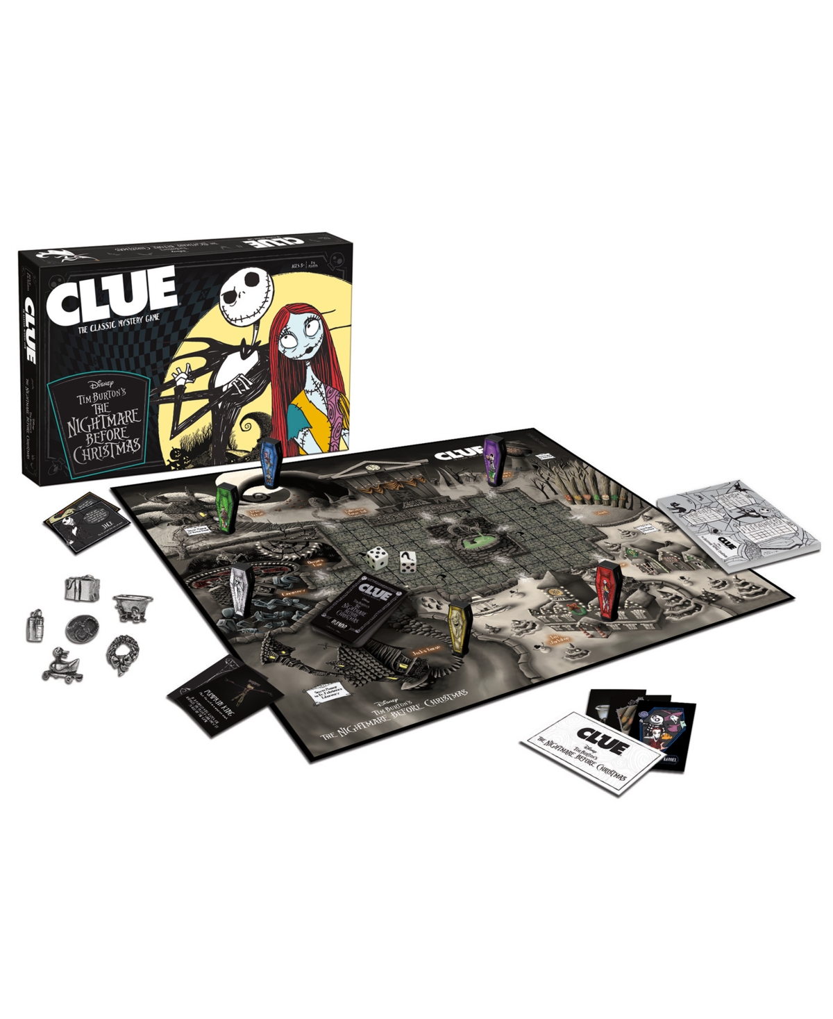 Usaopoly Kids' Clue Disney Tim Burton's The Nightmare Before Christmas Board Game In Multi