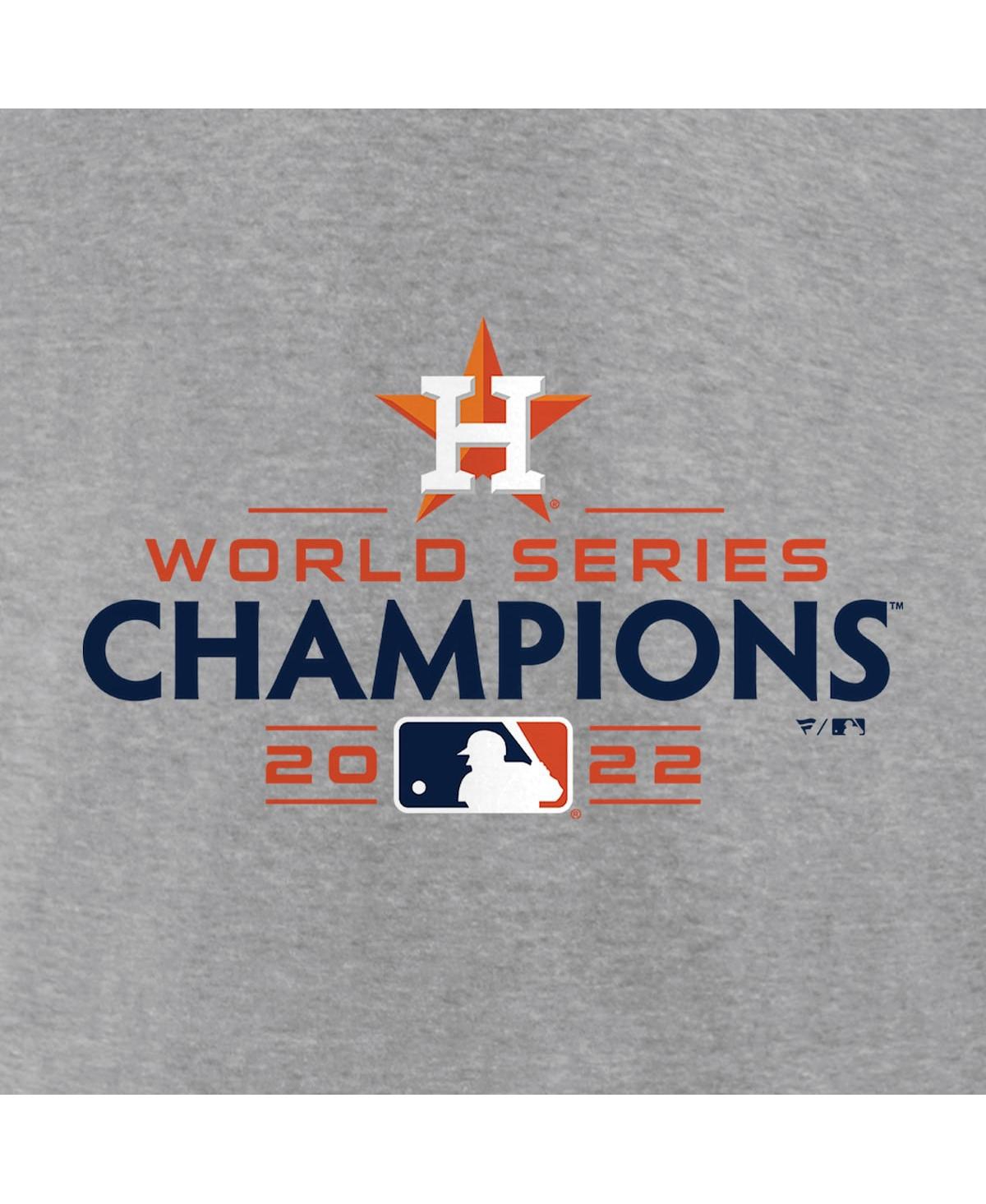 Shop Fanatics Men's  Heather Gray Houston Astros 2022 World Series Champions Logo Pullover Sweatshirt