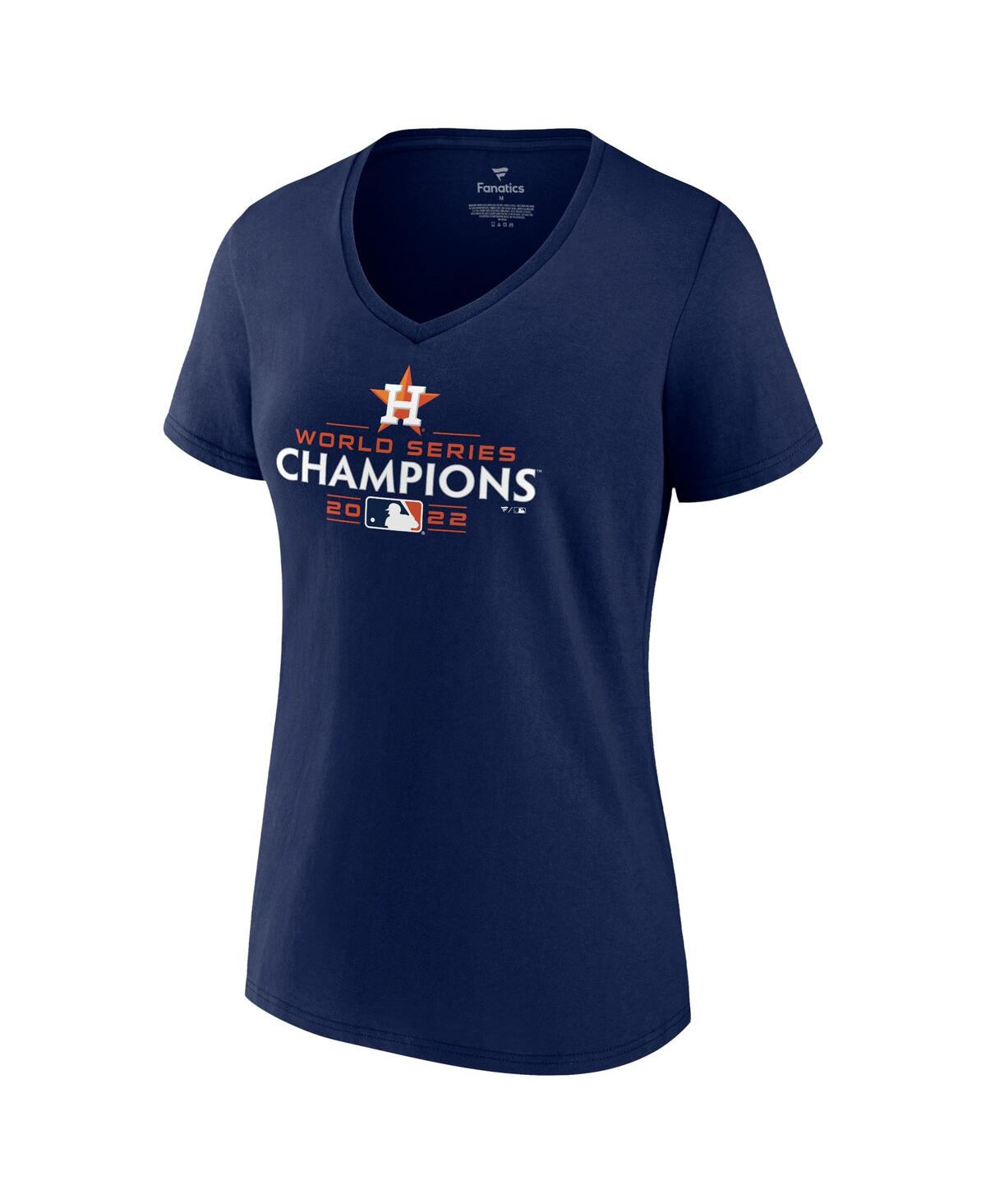 Fanatics Women's  Navy Houston Astros 2022 World Series Champions Logo Plus Size V-neck T-shirt In Navy