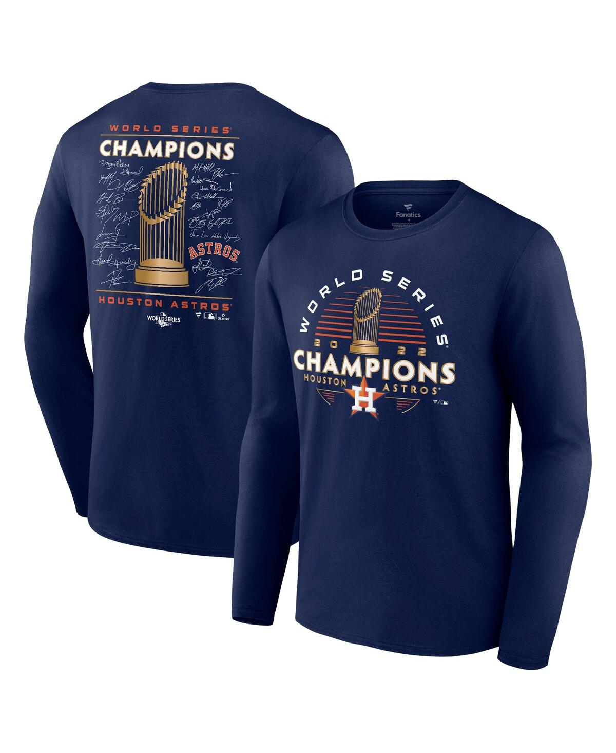 Fanatics Branded Navy Houston Astros 2022 World Series Champions Signature Roster Long Sleeve T-shir In Navy