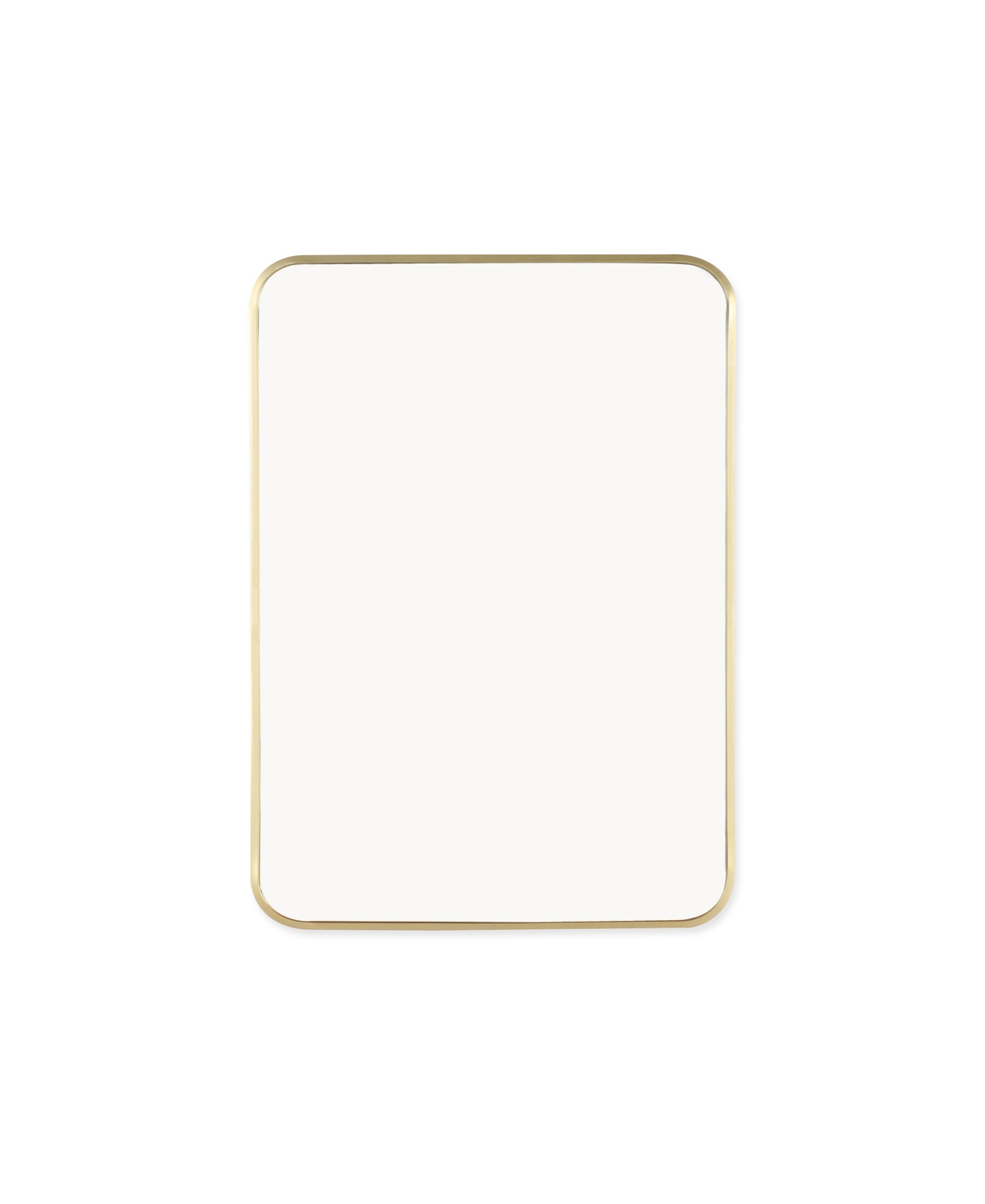 Mirrorize Rounded Rectangle Bathroom Framed Decorative Wall Mirror, 27.5" X 19.7" In Gold