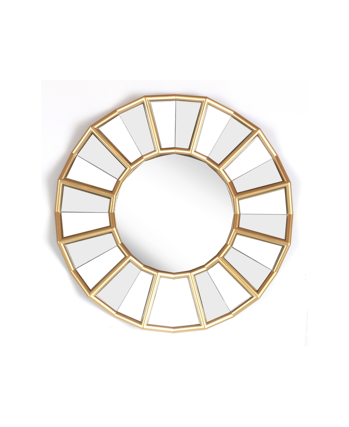 Round Framed Decorative Wall Mirror, 24" D - Gold