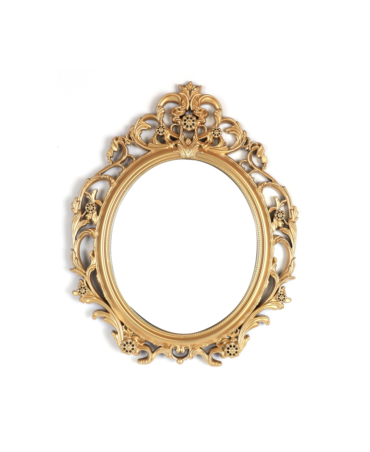 Oval Antique-Like Framed Mirror, 24" x 20" - Gold