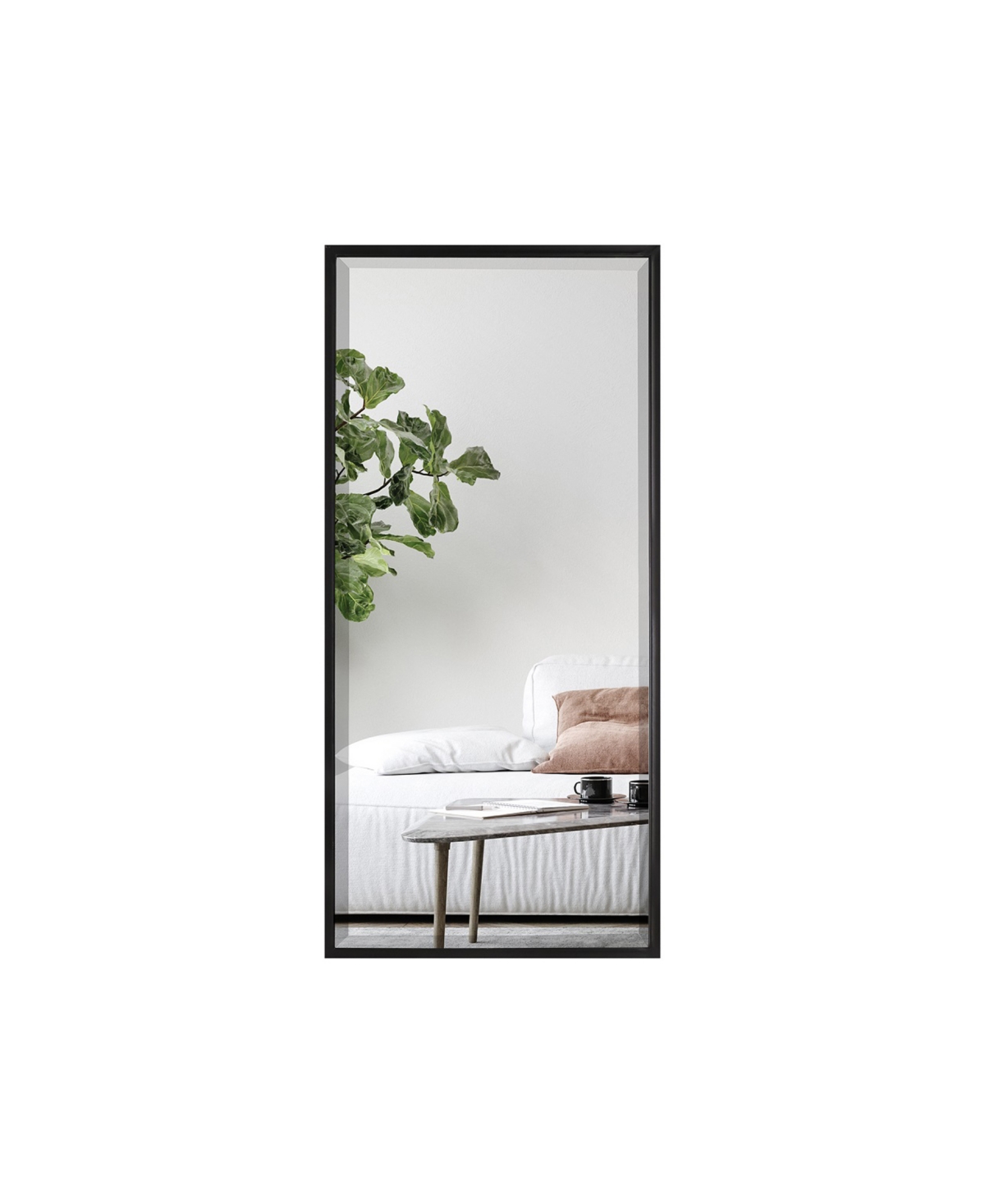 Rectangular Framed Bathroom Vanity Wall Mirror, 35" x 16" - Black