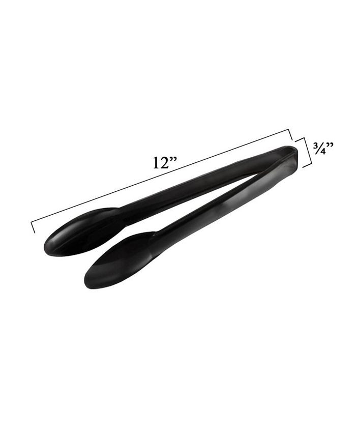 Smarty Had A Party 12" Black Disposable Plastic Serving Tongs (48 Tongs