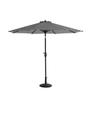 9 Ft Outdoor Patio Market Umbrella with Decorative Round Resin Base
