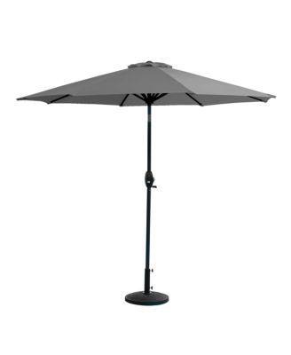 9 Ft Outdoor Patio Market Umbrella with Decorative Round Resin Base