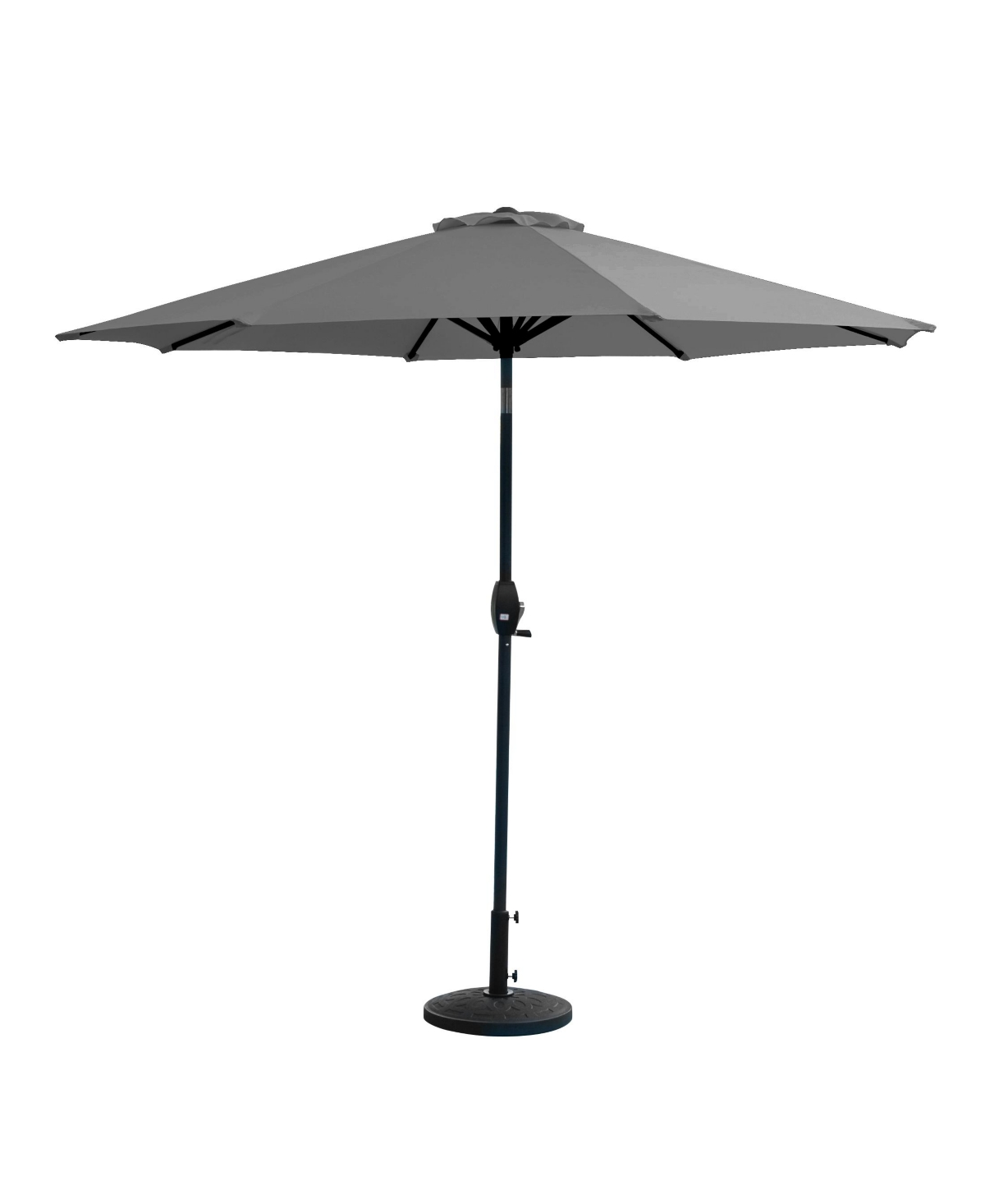 WestinTrends 9 Ft Outdoor Patio Market Umbrella with Decorative Round Resin Base