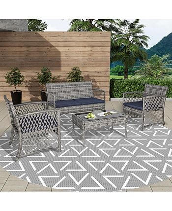 WestinTrends 4 Piece Outdoor Patio Conversation Set Macy s