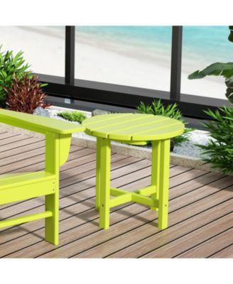 All-Weather Outdoor Patio Round Poly Adirondack Side Table