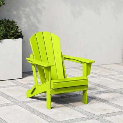 All-Weather Contoured Outdoor Poly Folding Adirondack Chair