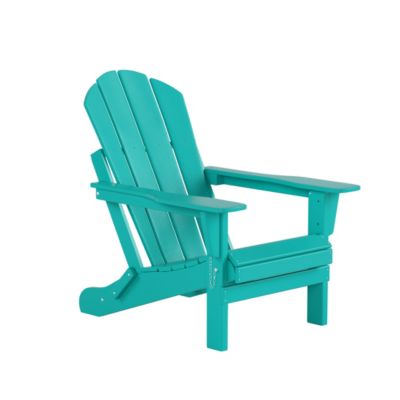 All-Weather Contoured Outdoor Poly Folding Adirondack Chair (Set of 2)
