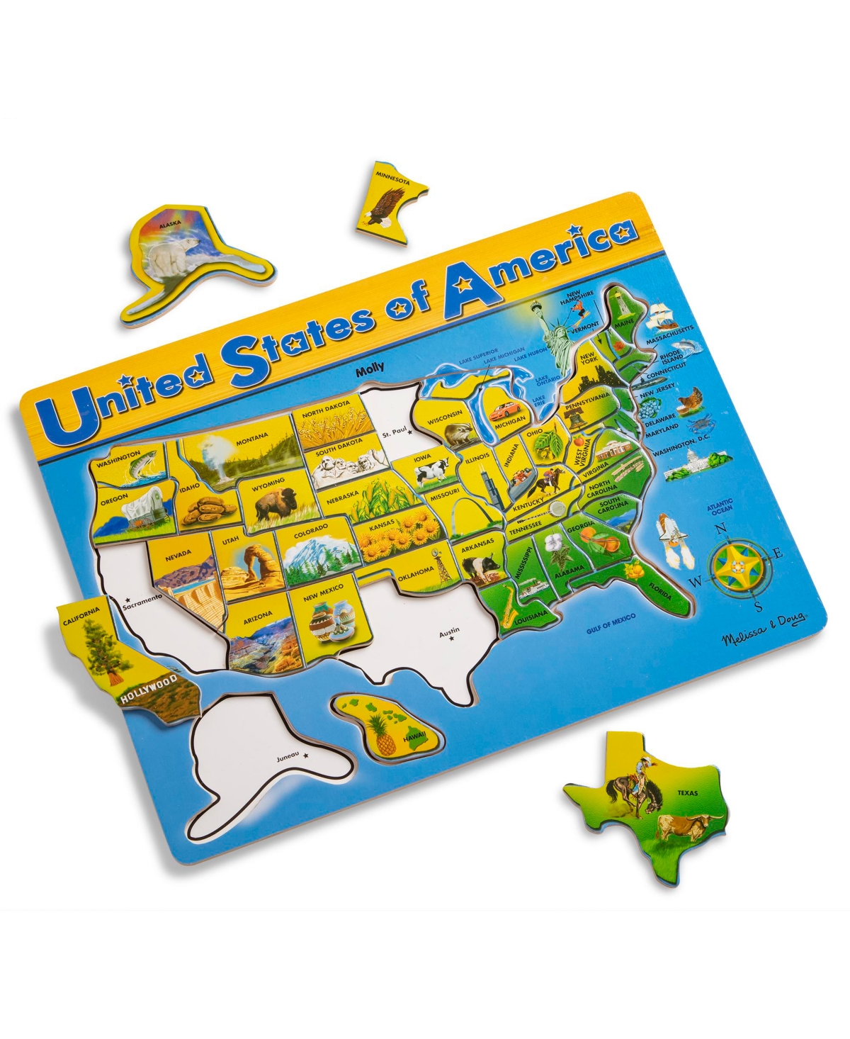 Melissa & Doug Kids Toy, U.s.a. Map Puzzle In Multi