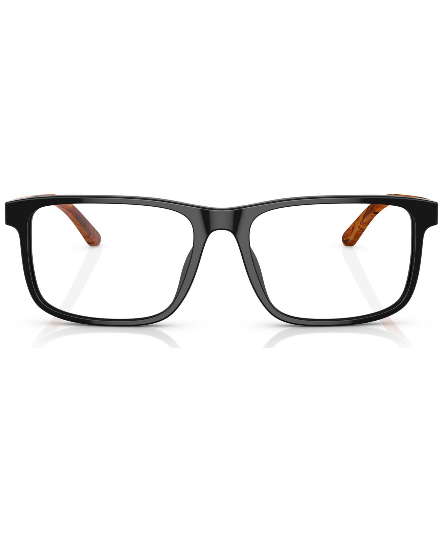 Мужские очки Ralph Lauren Man Rectangle Plastic RL6225U Eyeglasses, цвет: Блестящий чёрный — фото 2