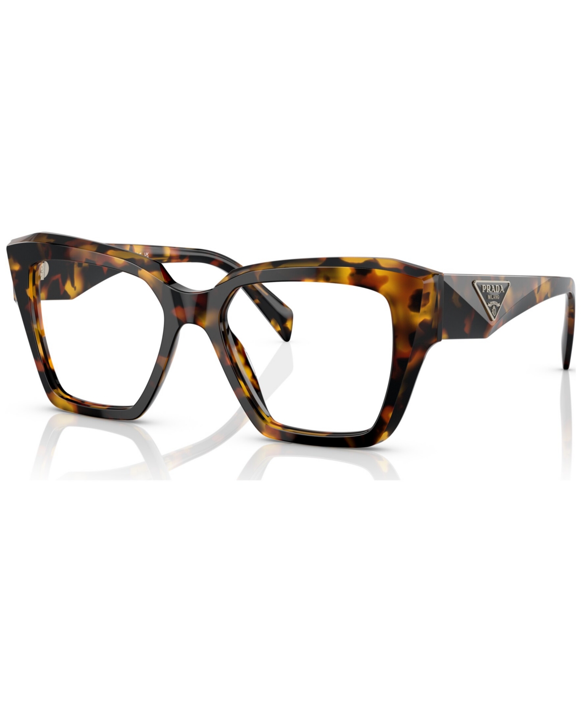 Prada Women's Square Eyeglasses, Pr 09zv49-o In Honey Tortoise
