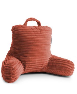Cut Plush Striped Reading Pillow with Arms, Small