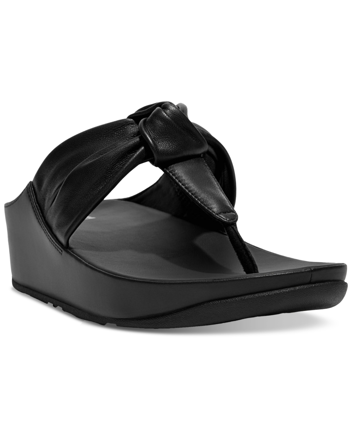 Fitflop Women's Twiss Ii Knotted T-strap Thong Sandals Women's Shoes In Black
