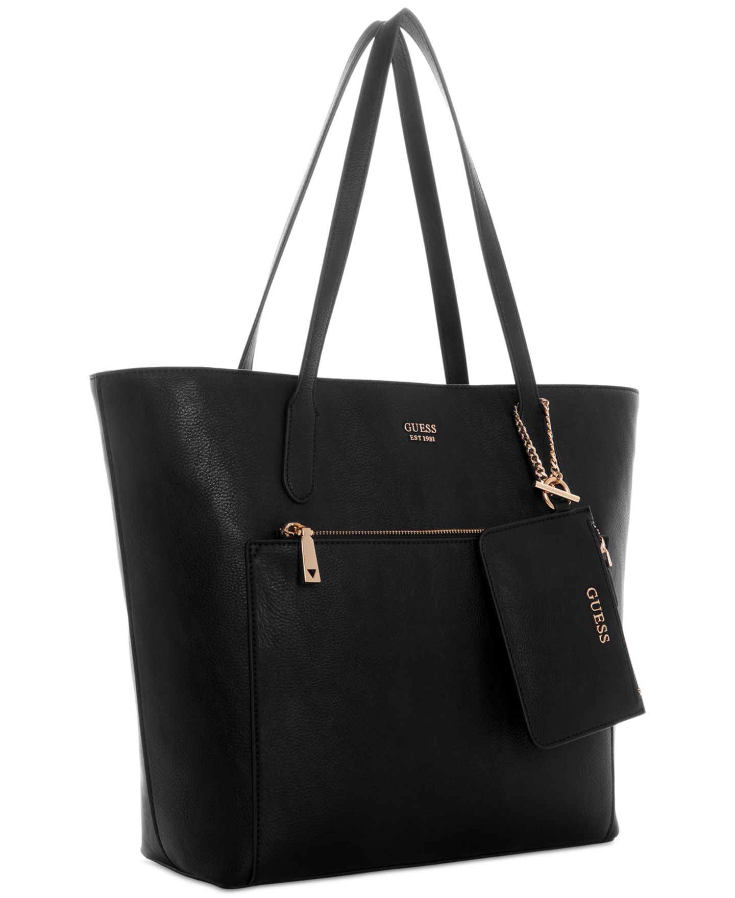 Женская сумка GUESS Rylan Medium Top Zip Tote, цвет: Чёрный — фото 2