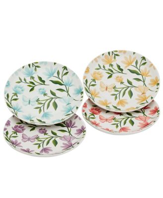 Dolly Parton 8” Floral Butterfly Salad Plates, Set of 4