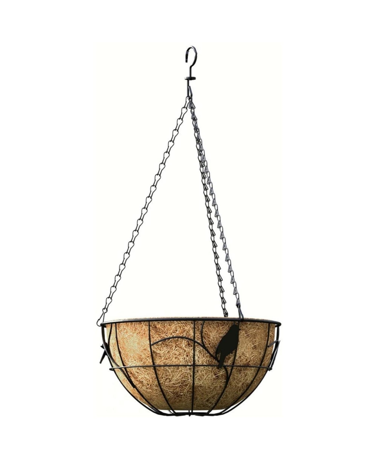 Coco Liner Hanging Bird Basket, Black, 14 - Black