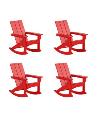Modern Adirondack Outdoor Rocking Chair Set of 4