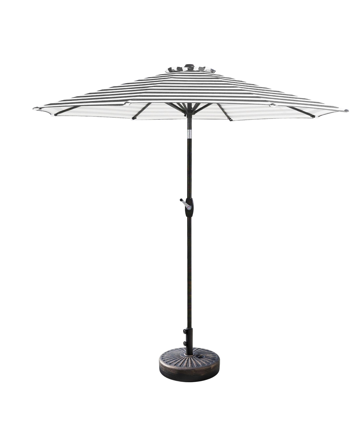 9 Ft Outdoor Patio Market Umbrella with Bronze Round Base - White