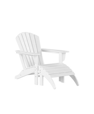 Outdoor Adirondack Chair With Footrest Ottoman Set